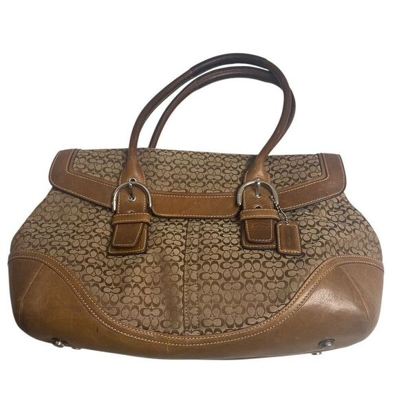 COACH 7080 Vintage Signature Hampton Soho Flap Satchel Brown SEE DESCRIPTION - Picture 1 of 12